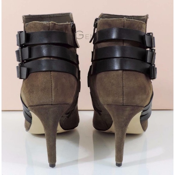 BCBG BCBGeneration ZING Contrast Straps Pointed Toe Boot Dark Olive Black Size 8 - Picture 5 of 6